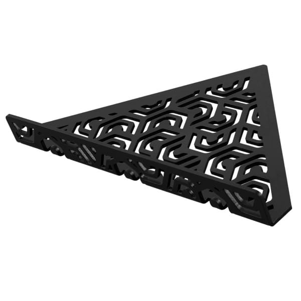 Driehoekige hoekplank met reling zwart PENTA